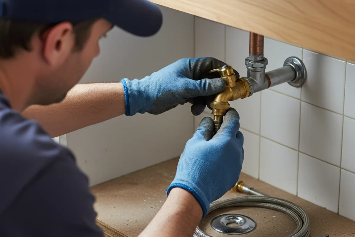 Shutoff valve and fitting work during Burst Pipe Repair in Cottage Grove
